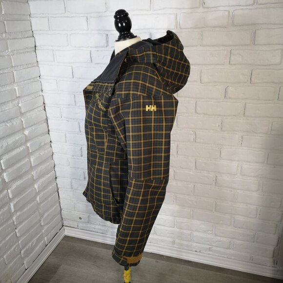 Helly Hansen Ladies Size Small Black & Gold Check Full Zip Snowboard Jacket - Picture 4 of 16